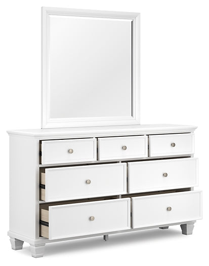 Fortman California  Panel Bed With Mirrored Dresser