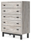 Vessalli  Panel Bed With Mirrored Dresser, Chest And 2 Nightstands