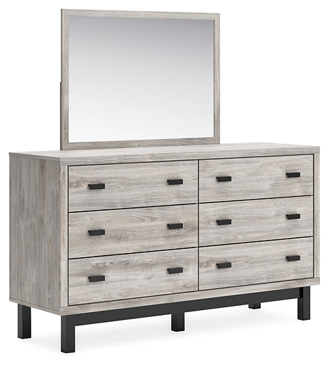 Vessalli  Panel Bed With Mirrored Dresser