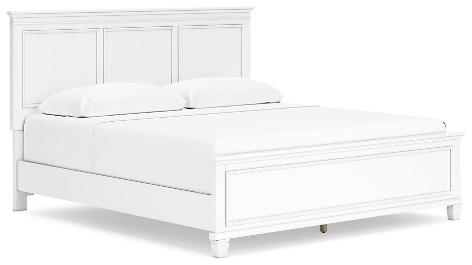 Fortman  Panel Bed With Mirrored Dresser