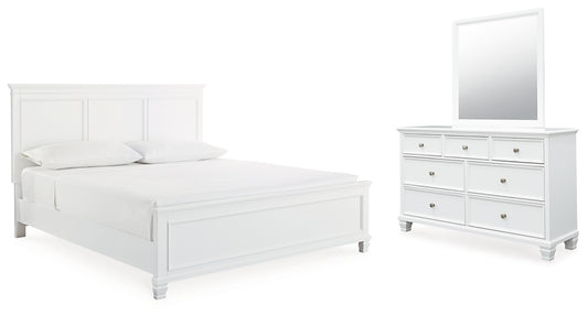 Fortman  Panel Bed With Mirrored Dresser