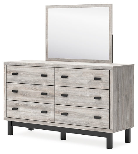 Vessalli  Panel Bed With Mirrored Dresser