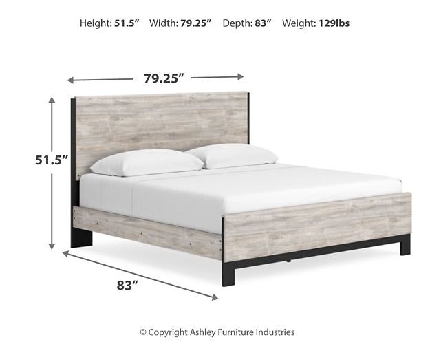 Vessalli  Panel Bed With Mirrored Dresser