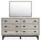 Vessalli  Panel Bed With Mirrored Dresser And Chest