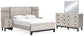 Vessalli  Panel Bed With Mirrored Dresser