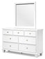 Fortman  Panel Bed With Mirrored Dresser, Chest And 2 Nightstands