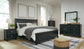 Lanolee California  Panel Bed With Mirrored Dresser, Chest And 2 Nightstands