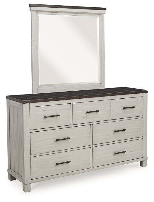 Darborn  Panel Bed With Mirrored Dresser