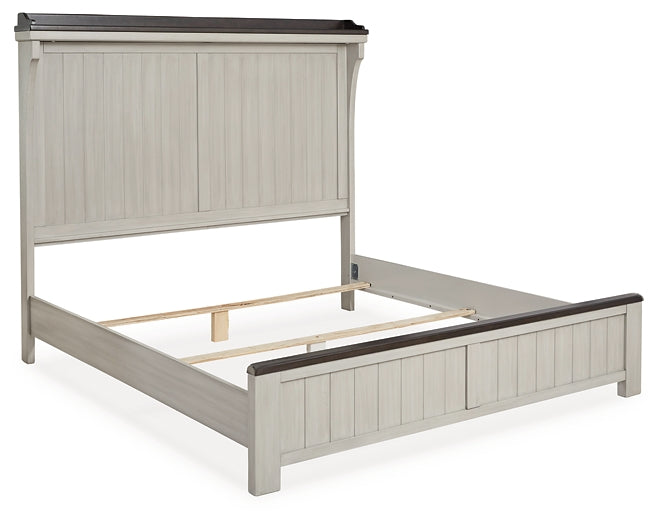 Darborn  Panel Bed With Mirrored Dresser