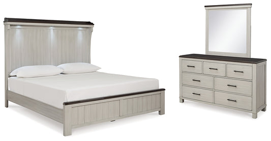 Darborn California  Panel Bed With Mirrored Dresser