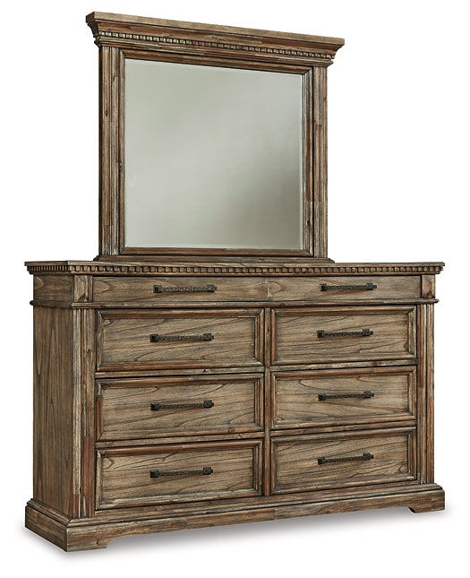 Markenburg  Panel Bed With Mirrored Dresser