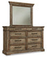 Markenburg  Panel Bed With Mirrored Dresser