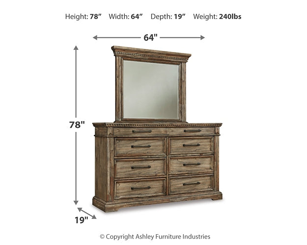 Markenburg  Panel Bed With Mirrored Dresser