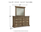 Markenburg  Panel Bed With Mirrored Dresser