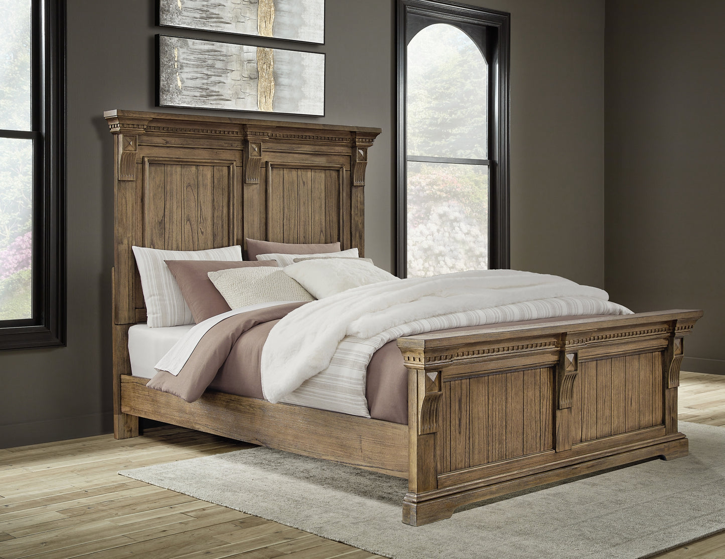 Markenburg  Panel Bed With Mirrored Dresser