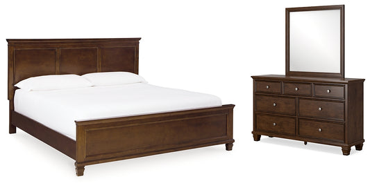 Danabrin  Panel Bed With Mirrored Dresser