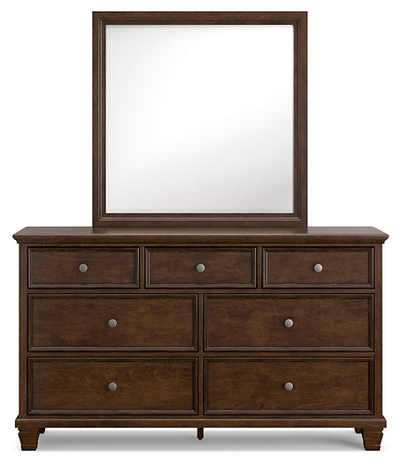 Danabrin  Panel Bed With Mirrored Dresser