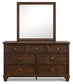 Danabrin  Panel Bed With Mirrored Dresser