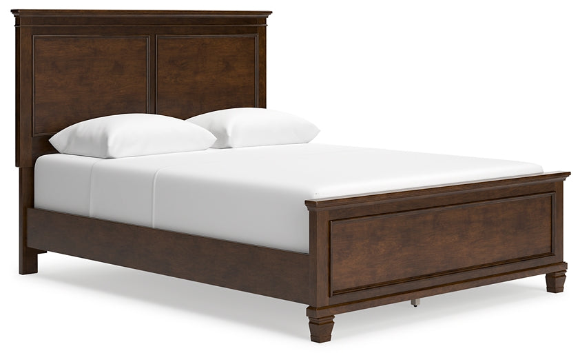 Danabrin  Panel Bed With Mirrored Dresser, Chest And 2 Nightstands