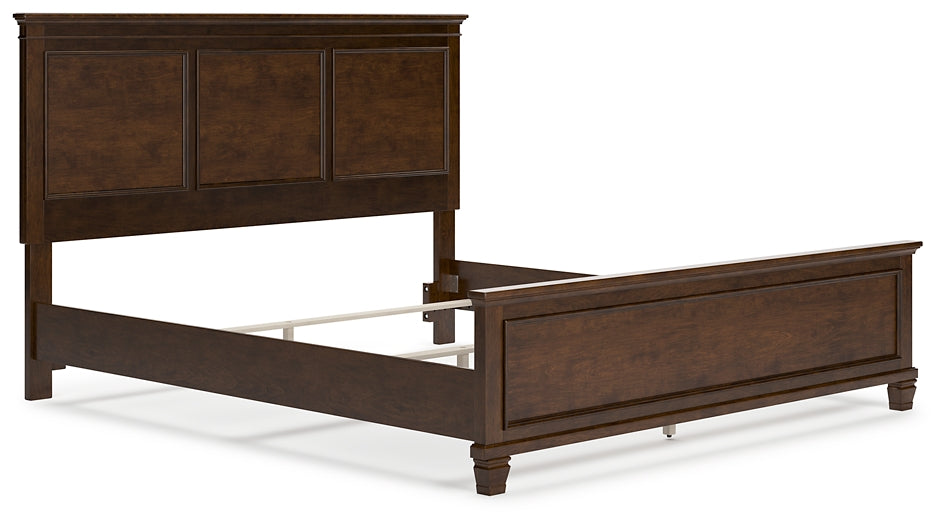 Danabrin California  Panel Bed With Mirrored Dresser, Chest And 2 Nightstands