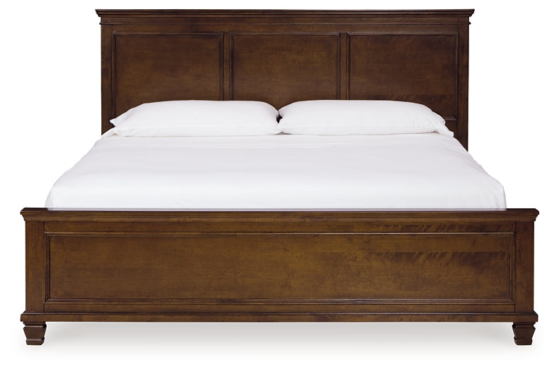 Danabrin  Panel Bed With Mirrored Dresser, Chest And 2 Nightstands