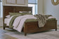 Danabrin  Panel Bed With Mirrored Dresser, Chest And 2 Nightstands