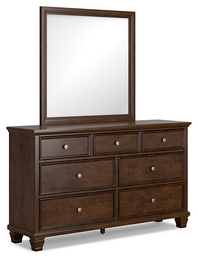 Danabrin  Panel Bed With Mirrored Dresser