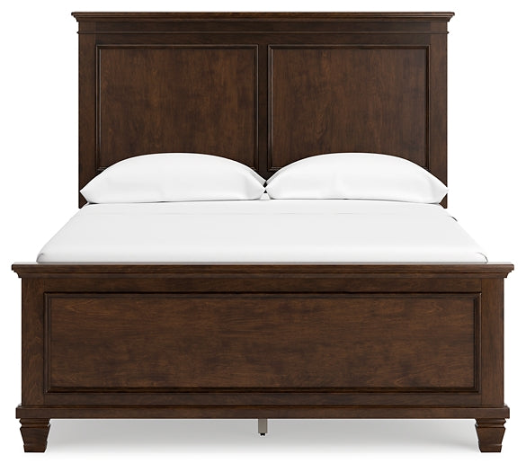 Danabrin  Panel Bed With Mirrored Dresser