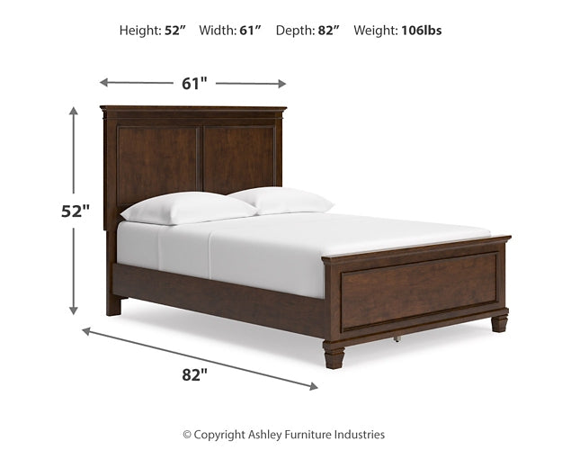 Danabrin  Panel Bed With Mirrored Dresser