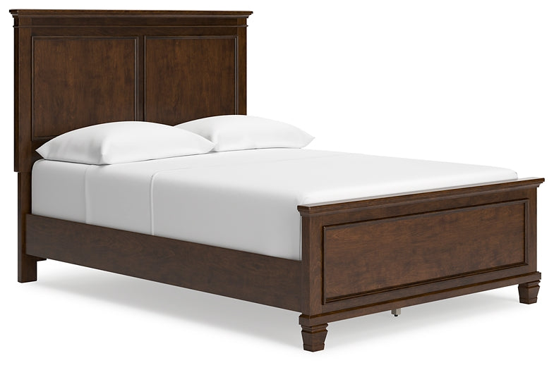 Danabrin  Panel Bed With Mirrored Dresser, Chest And 2 Nightstands