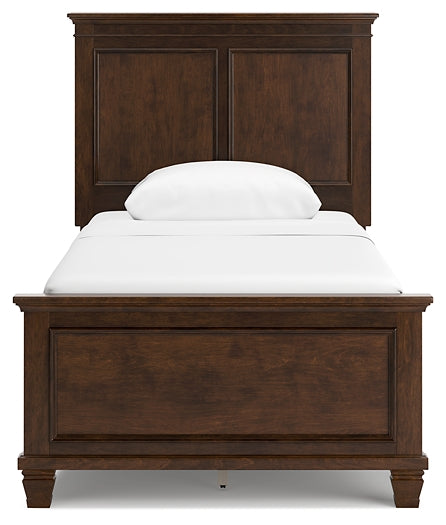 Danabrin  Panel Bed With Mirrored Dresser, Chest And 2 Nightstands