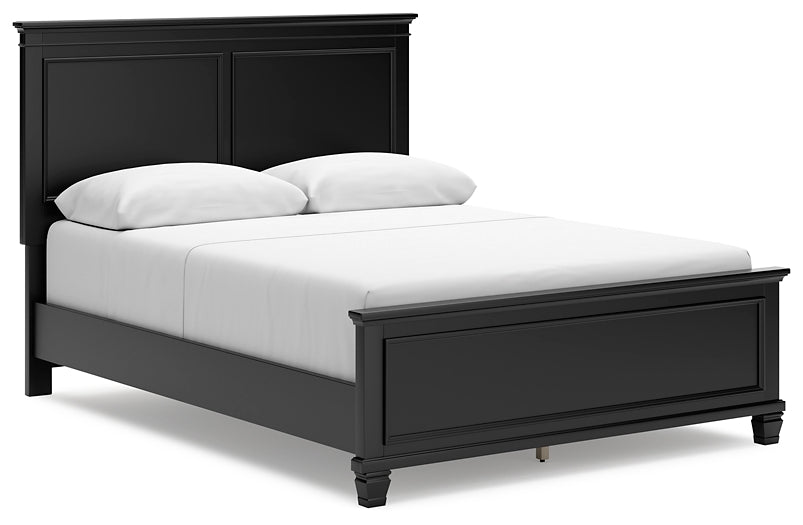 Lanolee  Panel Bed With Mirrored Dresser, Chest And 2 Nightstands