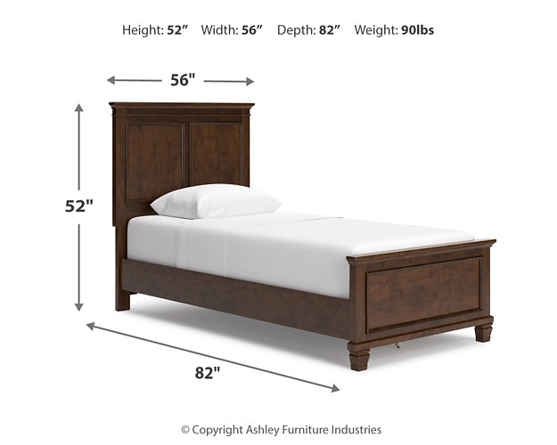 Danabrin  Panel Bed With Mirrored Dresser