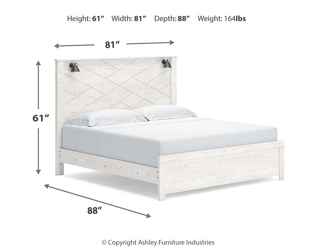 Gerridan  Panel Bed With Mirrored Dresser