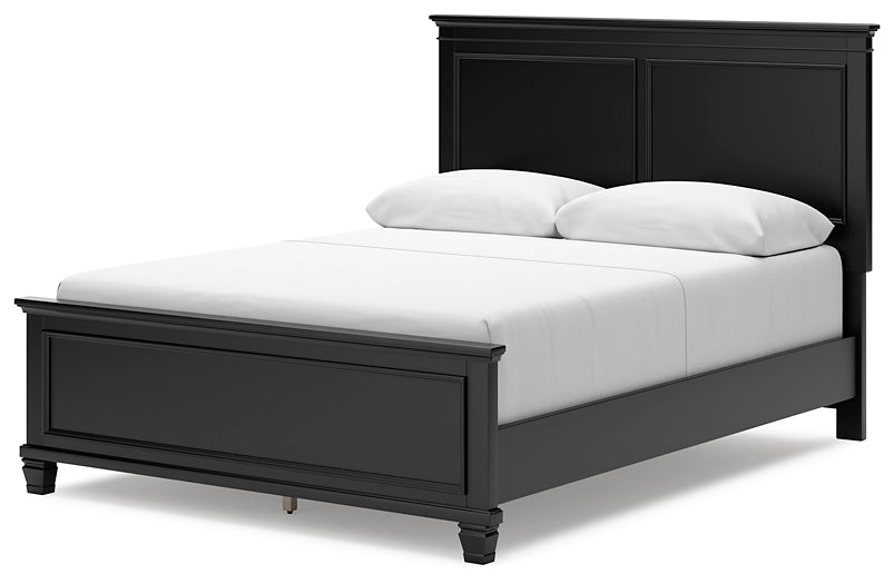 Lanolee  Panel Bed With Mirrored Dresser And 2 Nightstands