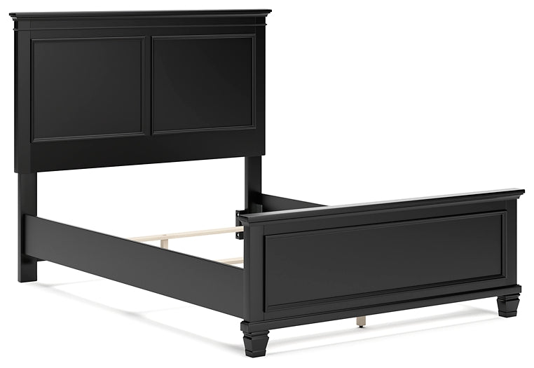 Lanolee  Panel Bed With Mirrored Dresser And Nightstand