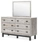 Vessalli  Panel Headboard With Mirrored Dresser