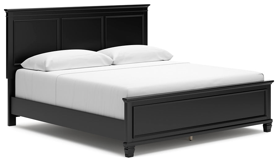 Lanolee  Panel Bed With Mirrored Dresser And 2 Nightstands