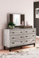 Vessalli  Panel Headboard With Mirrored Dresser And 2 Nightstands