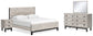 Vessalli  Panel Bed With Mirrored Dresser And Nightstand