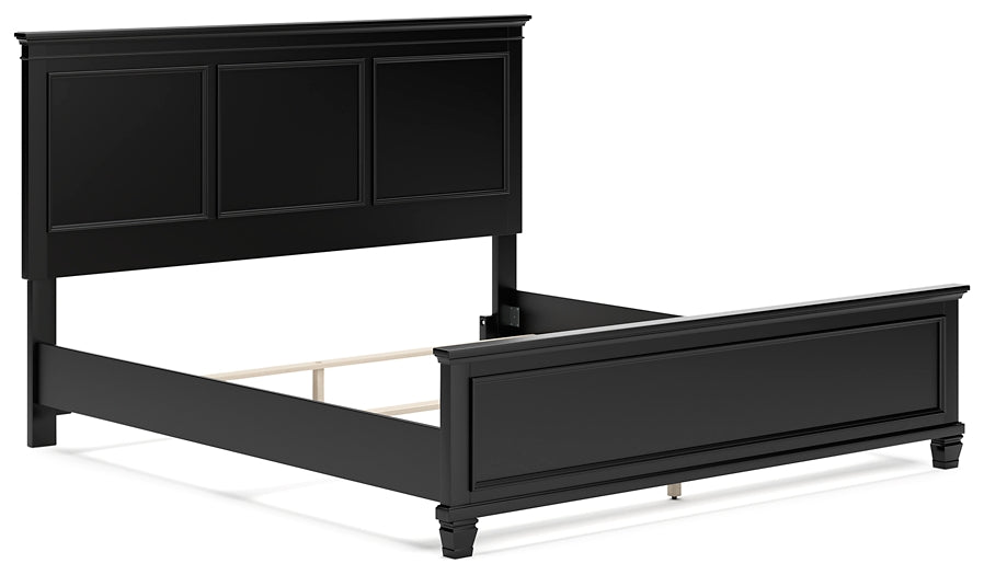 Lanolee  Panel Bed With Mirrored Dresser And Nightstand