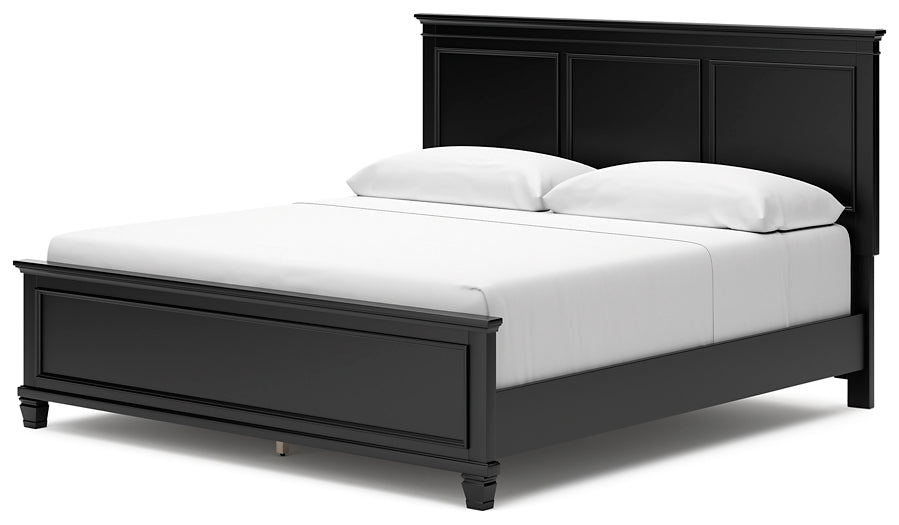 Lanolee  Panel Bed With Mirrored Dresser And Nightstand