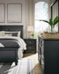 Lanolee California  Panel Bed With Mirrored Dresser And Nightstand