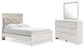 Altyra  Panel Bed With Mirrored Dresser