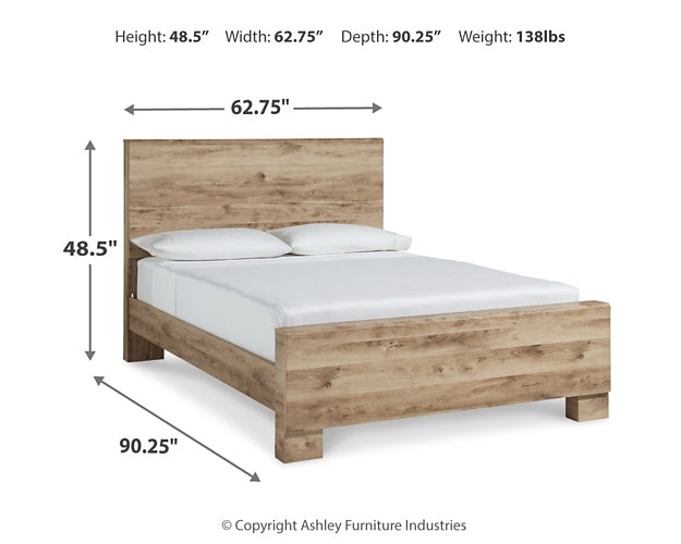 Hyanna  Panel Bed With Mirrored Dresser