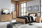 Hyanna  Panel Bed With Mirrored Dresser, Chest And 2 Nightstands