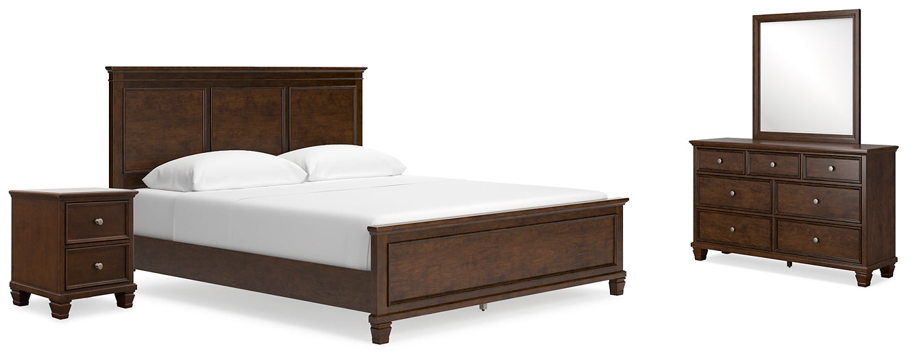 Danabrin California  Panel Bed With Mirrored Dresser And Nightstand