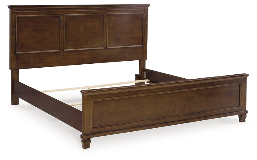 Danabrin  Panel Bed With Mirrored Dresser And Nightstand