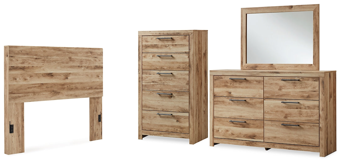 Hyanna  Panel Headboard With Mirrored Dresser And Chest