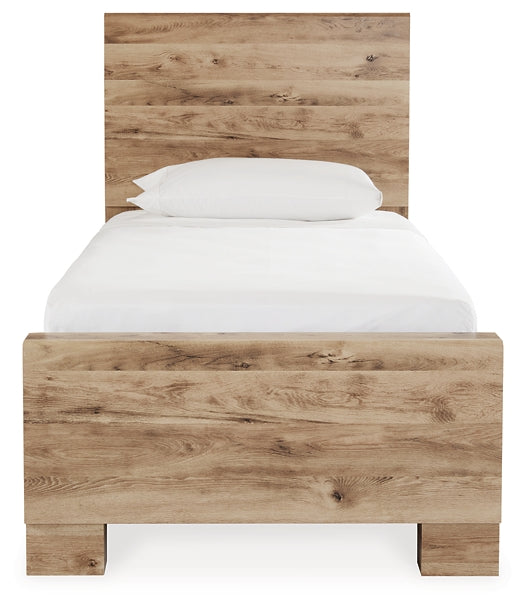 Hyanna  Panel Bed With Storage With Mirrored Dresser And Nightstand